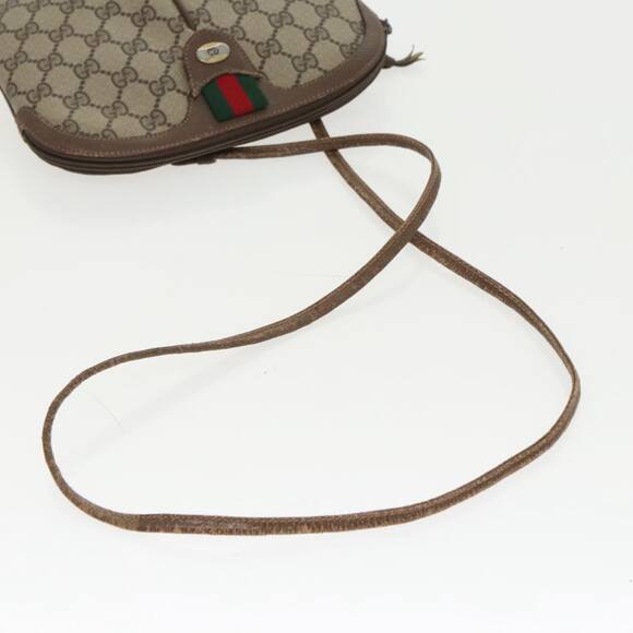 GUCCI GG Supreme Web Sherry Line Shoulder Bag Pvc Beige Gold 904 02 047 - Picture 7 of 16